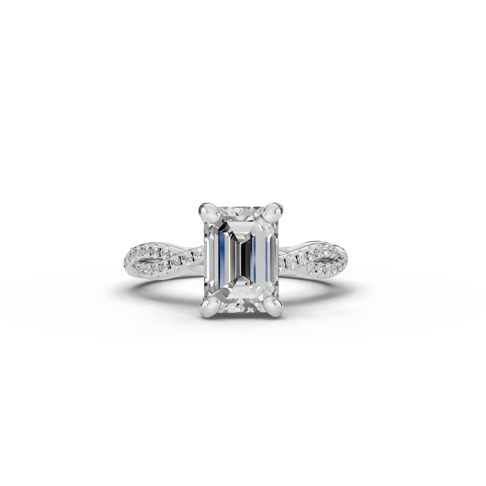 360 degree view of Signature Hearts & Arrows Pavé Spiral Lab Engagement Ring