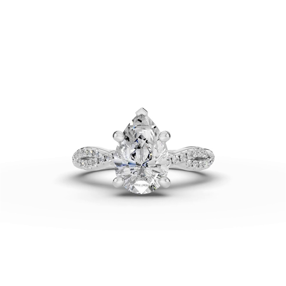 360 degree view of Signature Hearts & Arrows Pavé Spiral Lab Engagement Ring
