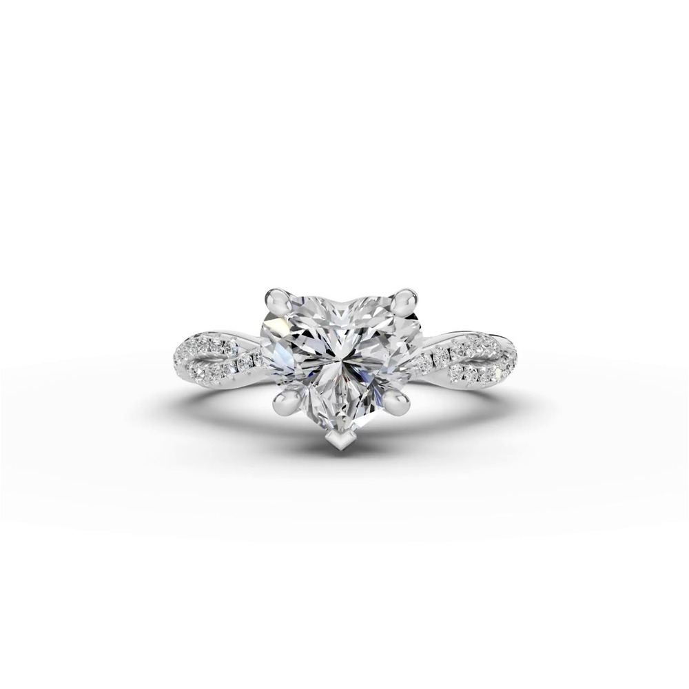 360 degree view of Signature Hearts & Arrows Pavé Spiral Lab Engagement Ring