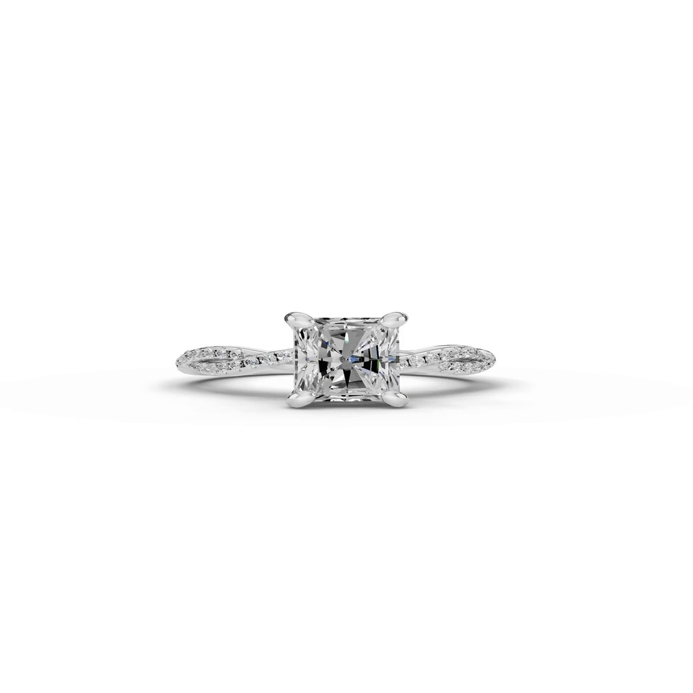 360 degree view of Signature Hearts & Arrows Pavé Spiral Lab Engagement Ring