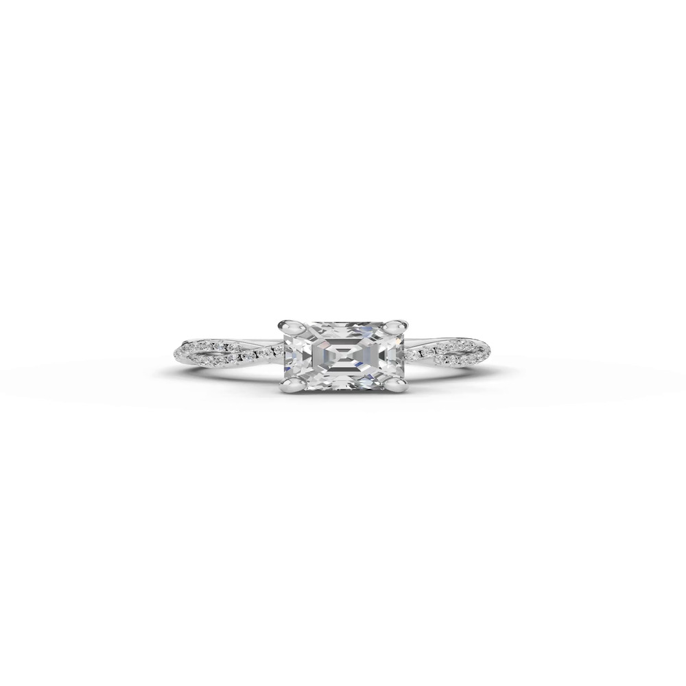 360 degree view of Signature Hearts & Arrows Pavé Spiral Lab Engagement Ring
