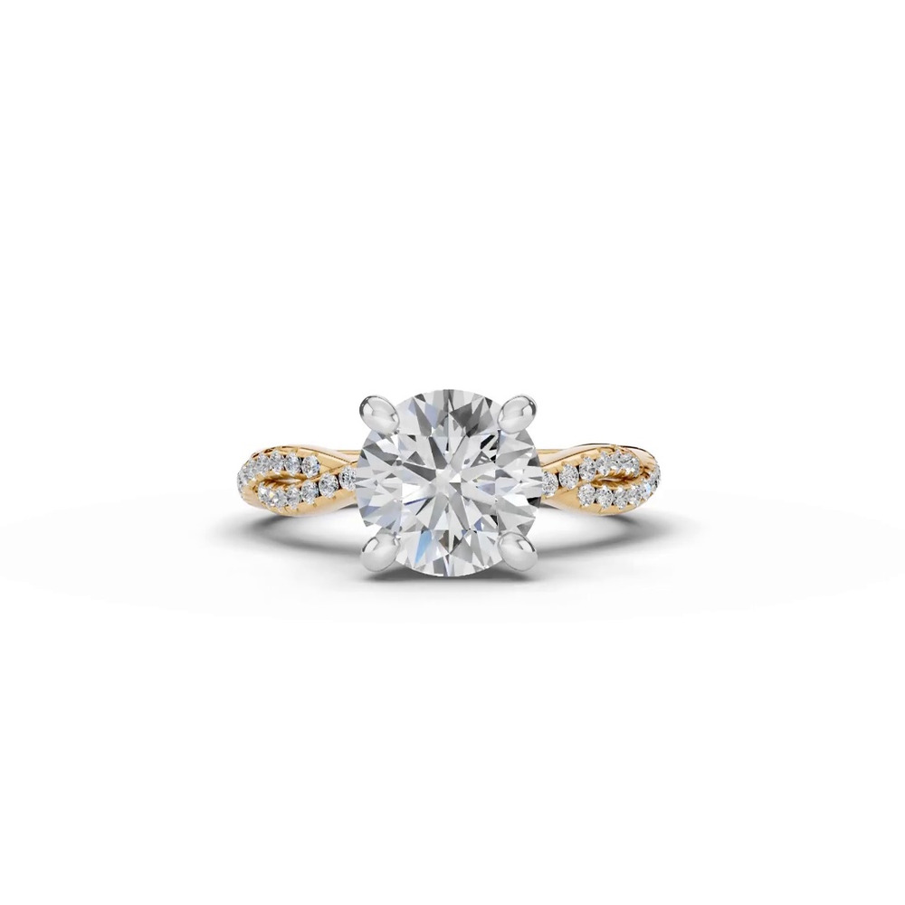 360 degree view of Signature Hearts & Arrows Pavé Spiral Lab Engagement Ring