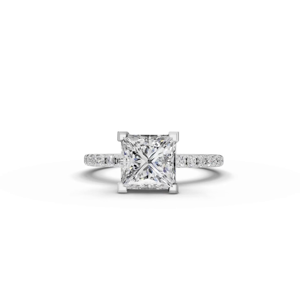 360 degree view of Signature Hearts & Arrows Pavé Lab Engagement Ring (1/4ct. tw.)