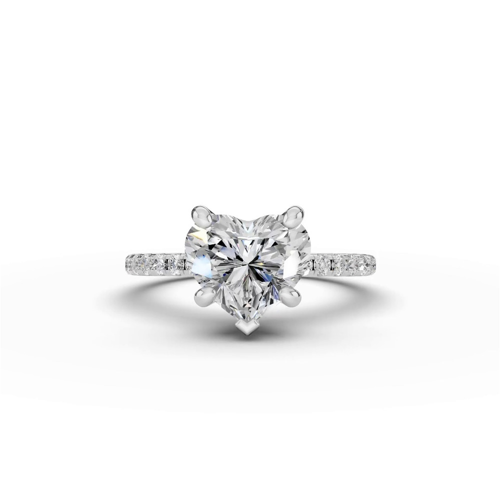 360 degree view of Signature Hearts & Arrows Pavé Lab Engagement Ring (1/4ct. tw.)