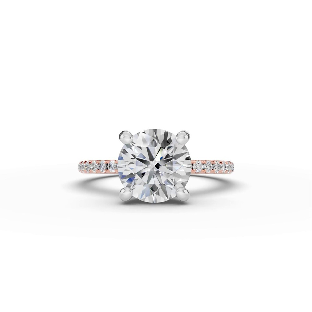 360 degree view of Signature Hearts & Arrows Classic Hidden Halo Pavé Lab Engagement Ring (1/4ct. tw.)