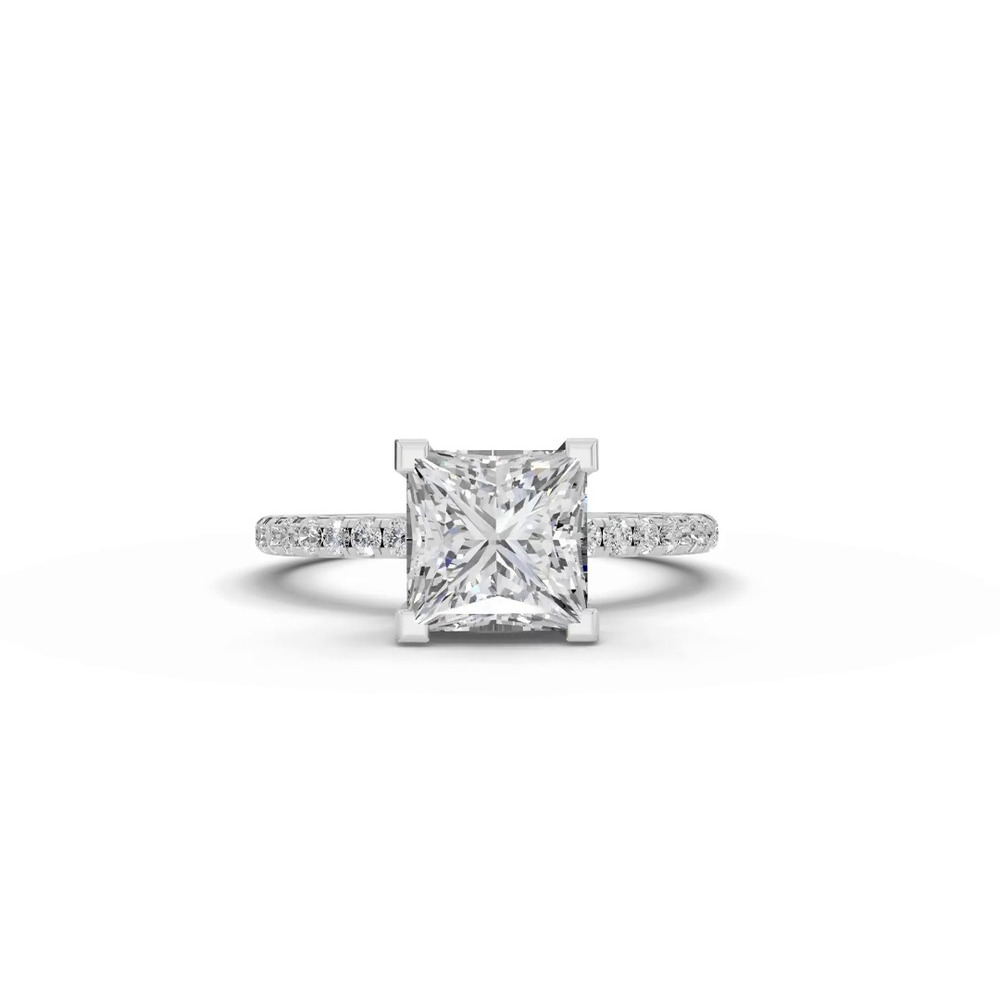 360 degree view of Signature Hearts & Arrows Classic Hidden Halo Pavé Lab Engagement Ring (1/4ct. tw.)