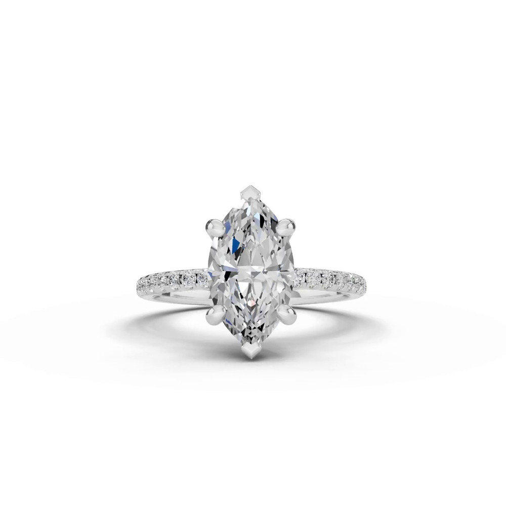 360 degree view of Signature Hearts & Arrows Classic Hidden Halo Pavé Lab Engagement Ring (1/4ct. tw.)
