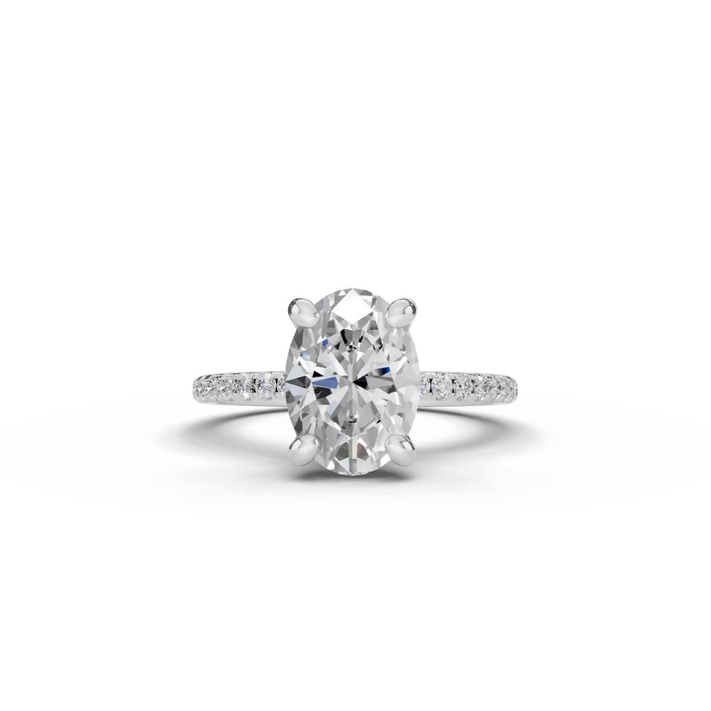 360 degree view of Signature Hearts & Arrows Classic Hidden Halo Pavé Lab Engagement Ring (1/4ct. tw.)