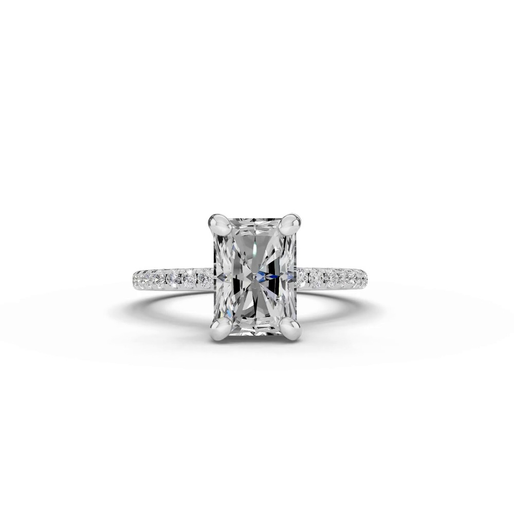 360 degree view of Signature Hearts & Arrows Classic Hidden Halo Pavé Lab Engagement Ring (1/4ct. tw.)