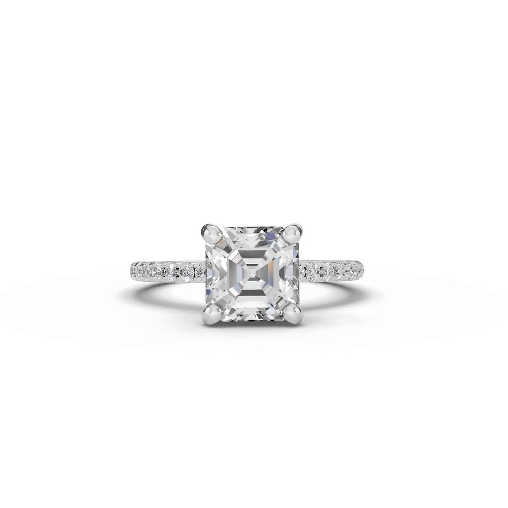 360 degree view of Signature Hearts & Arrows Classic Hidden Halo Pavé Lab Engagement Ring (1/4ct. tw.)