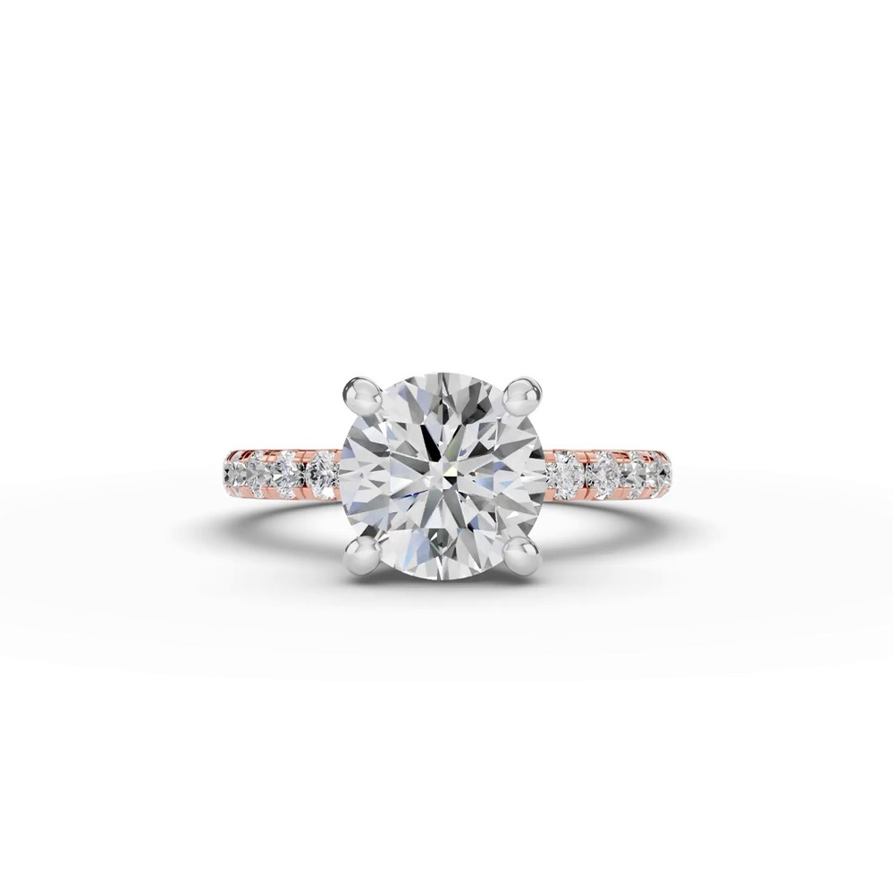 360 degree view of Signature Hearts & Arrows Classic Hidden Halo Pavé Lab Engagement Ring (1/2ct. tw.)
