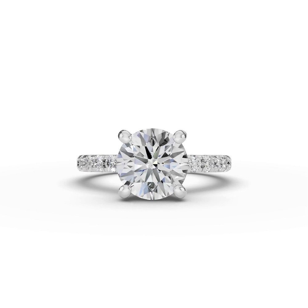 360 degree view of Signature Hearts & Arrows Classic Hidden Halo Pavé Lab Engagement Ring (1/2ct. tw.)