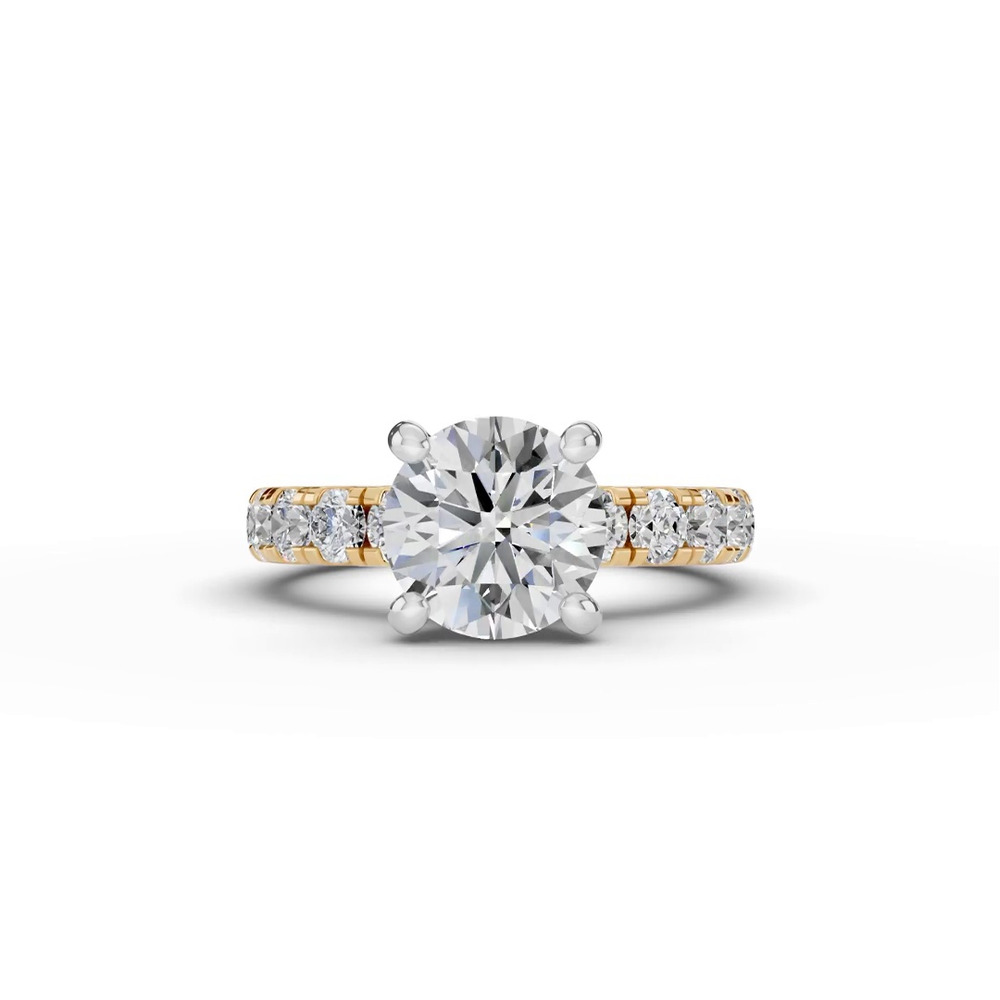 360 degree view of Tradition Pavé Lab Euroshank Hidden Halo Engagement Ring (1 ct. tw.)