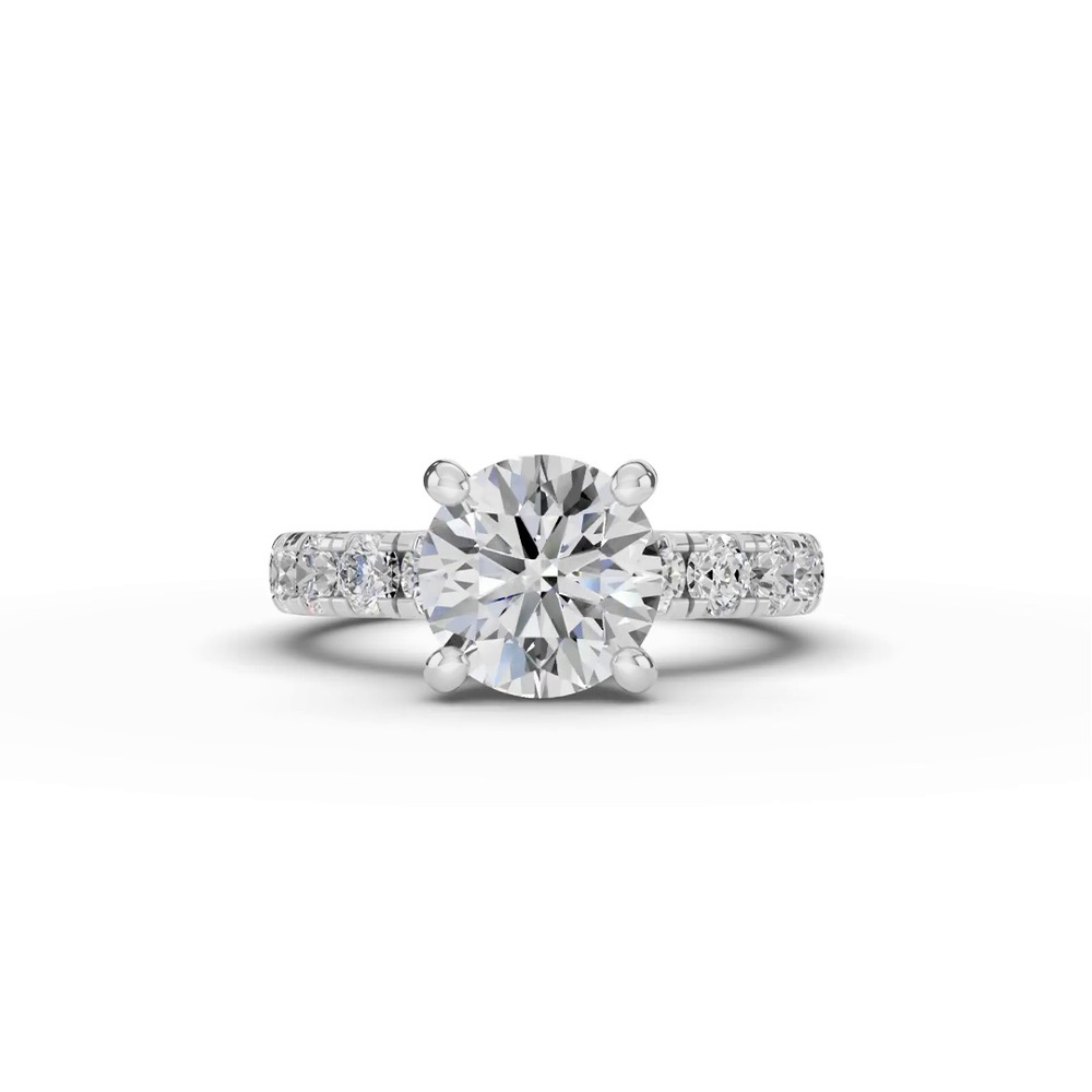 360 degree view of Tradition Pavé Lab Euroshank Hidden Halo Engagement Ring (1 ct. tw.)