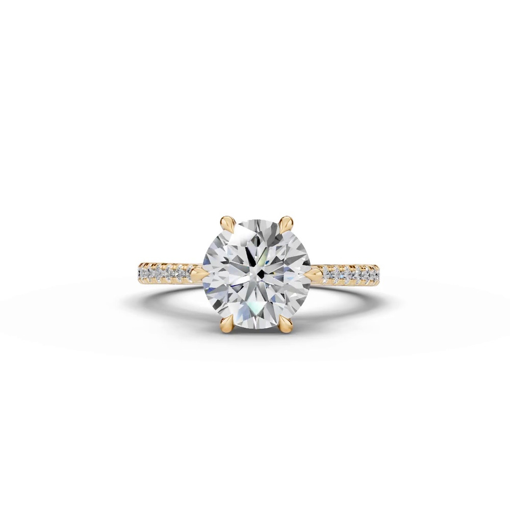 360 degree view of Tradition Cathedral Pavé Lab Engagement Ring (0.20 ct. tw.)