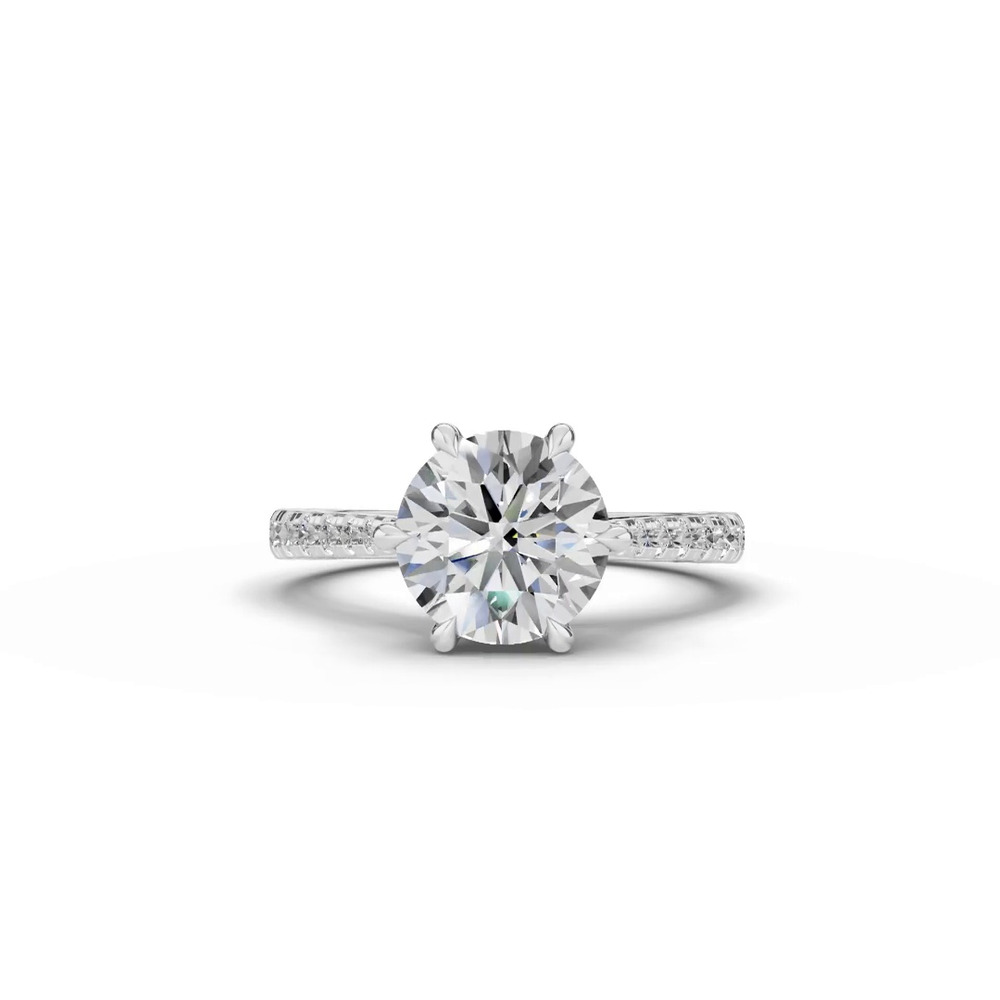 360 degree view of Tradition Cathedral Pavé Lab Engagement Ring (0.30 ct. tw.)