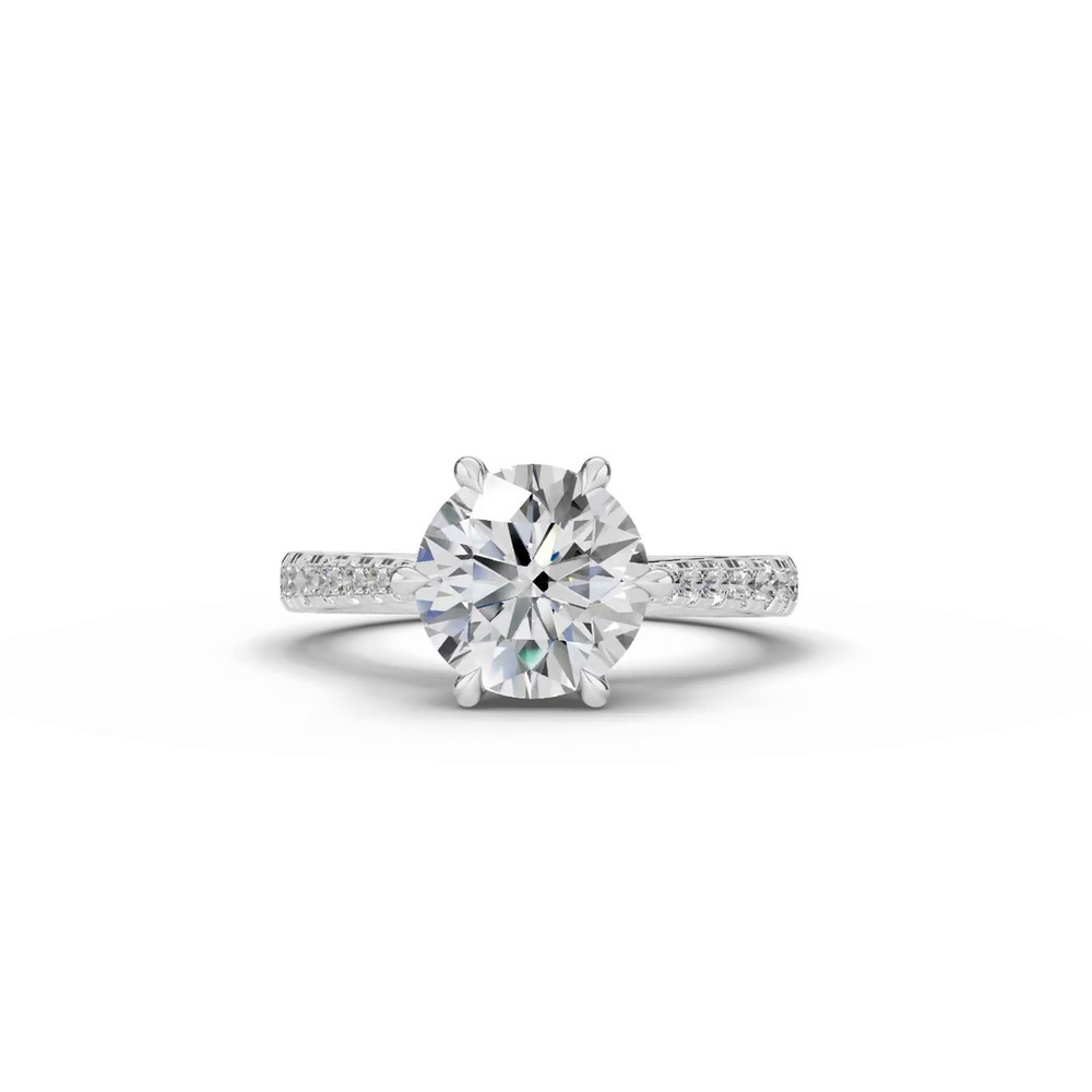 360 degree view of Tradition Cathedral Pavé Lab Engagement Ring (0.35 ct. tw.)