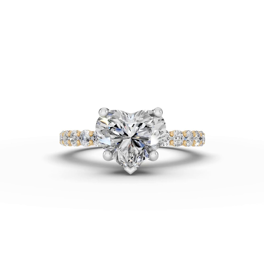360 degree view of Sculpted Heart Lab Diamond Engagement Ring (.50 ct. tw.)