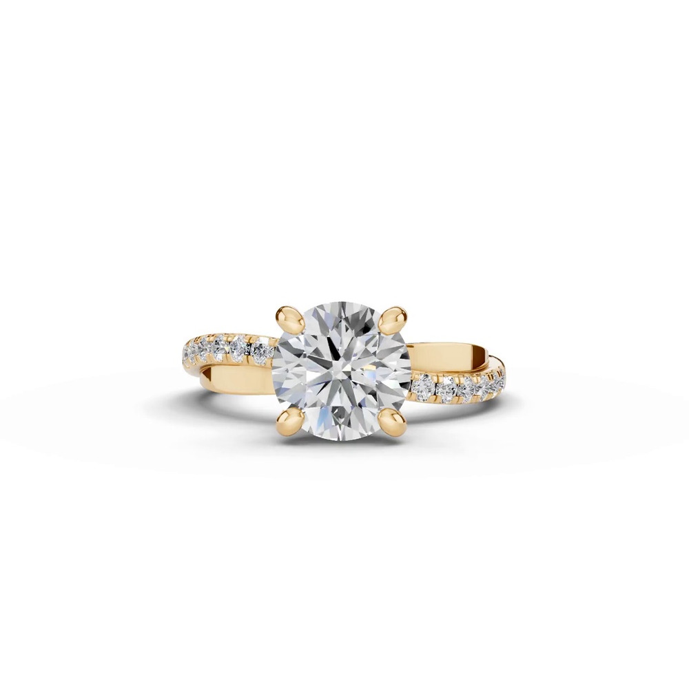 360 degree view of Interlocking Pavé Lab Diamond Engagement Ring
