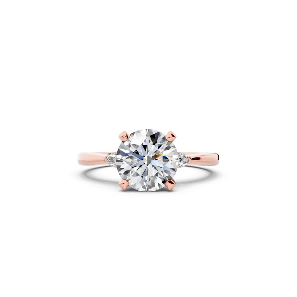 360 degree view of Madison Three-Stone Lab Pear Engagement Ring (.10 ct. tw.)