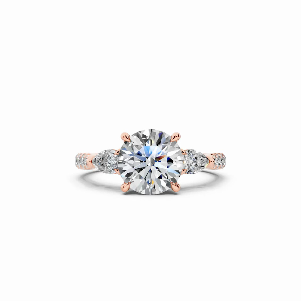 360 degree view of Capri Pear Three-Stone Lab Diamond Engagement Ring (0.65 ct. tw.)