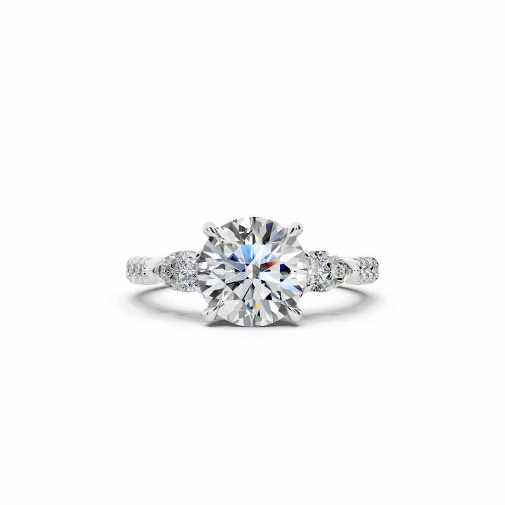360 degree view of Capri Pear Three-Stone Lab Diamond Engagement Ring (0.65 ct. tw.)