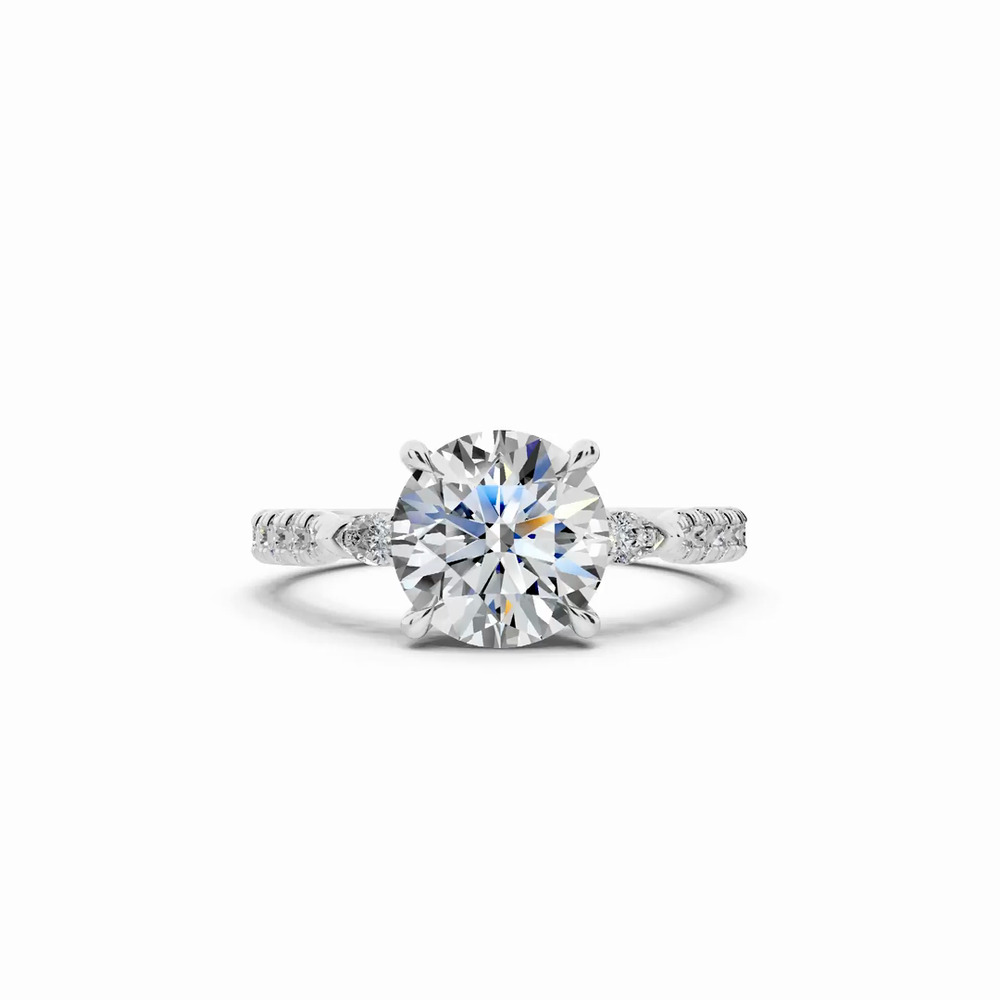 360 degree view of Capri Pear Three-Stone Lab Diamond Engagement Ring (0.45 ct. tw.)