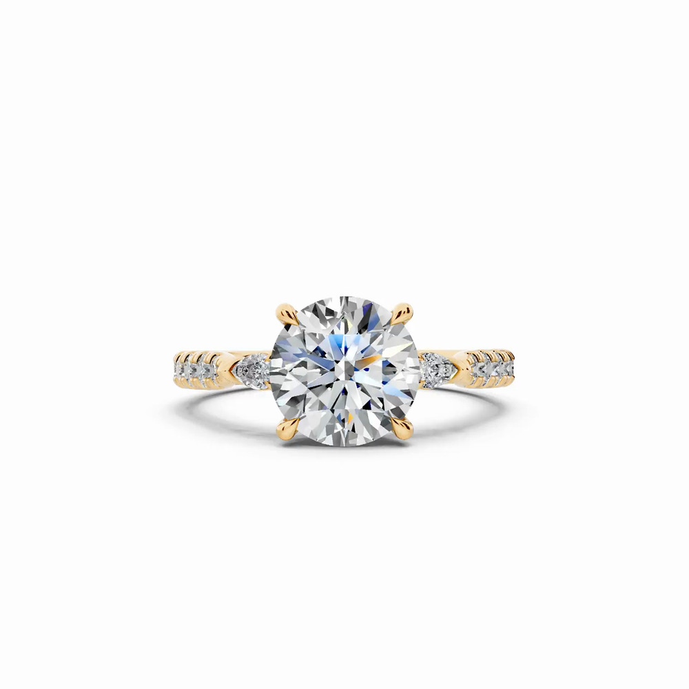 360 degree view of Capri Pear Three-Stone Lab Diamond Engagement Ring (0.45 ct. tw.)