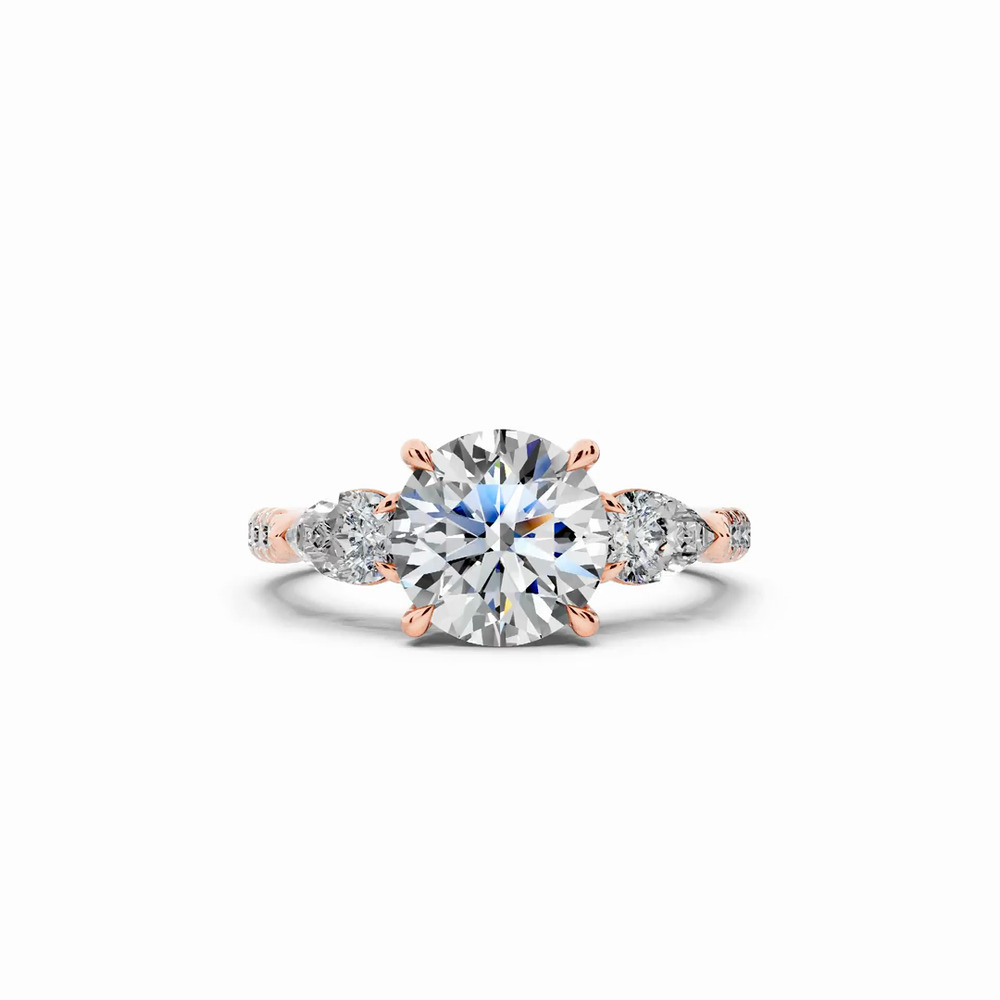 360 degree view of Capri Pear Three-Stone Lab Diamond Engagement Ring (0.85 ct. tw.)
