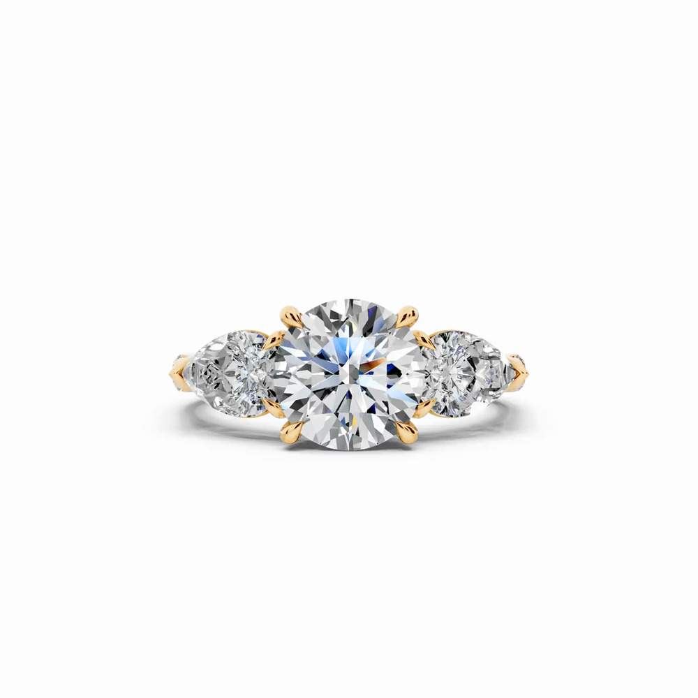 360 degree view of Capri Pear Three-Stone Lab Diamond Engagement Ring (1.35 ct. tw.)