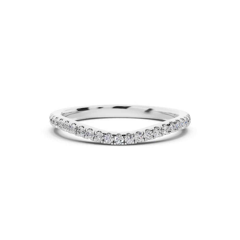 360 degree view of Madison Lab Curved Pavé Band