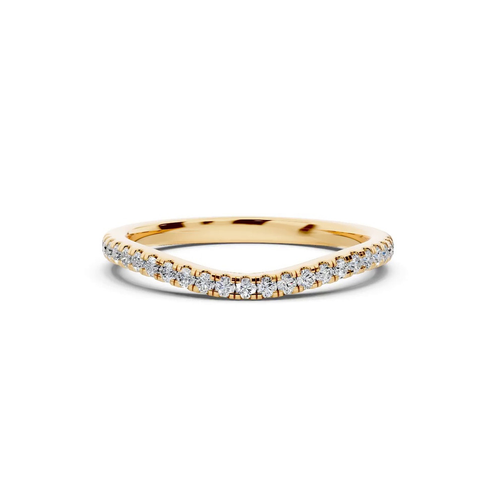 360 degree view of Madison Lab Curved Pavé Band