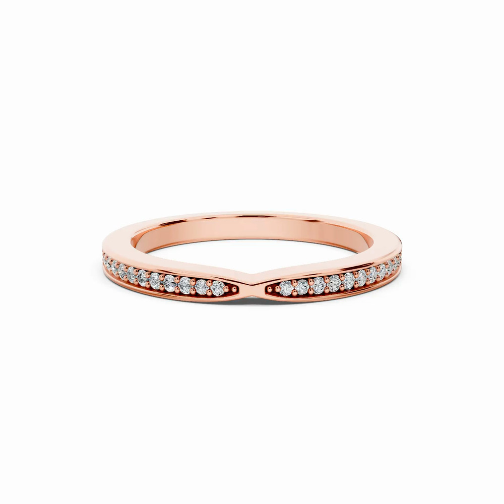 360 degree view of Alden Pinched Pavé Lab Wedding Band (1.8mm)