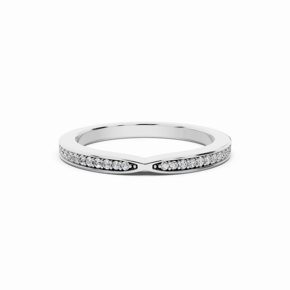 360 degree view of Alden Pinched Pavé Lab Wedding Band (1.8mm)