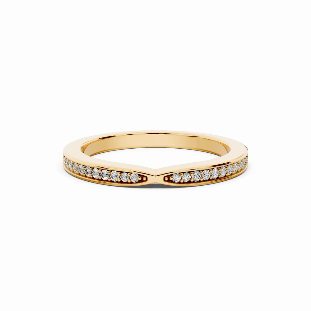 360 degree view of Alden Pinched Pavé Lab Wedding Band (1.8mm)