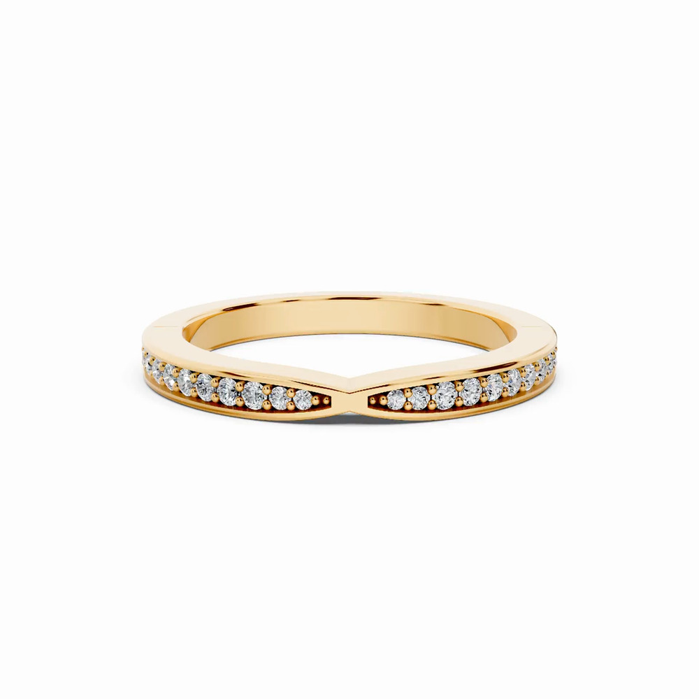 360 degree view of Alden Pinched Pavé Lab Wedding Band (2.2mm)