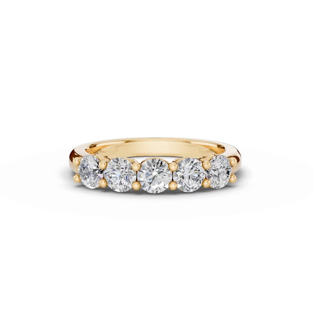 360 degree view of Sculpted Heart 5-Stone Lab Diamond Band (1.00 ct. tw.)