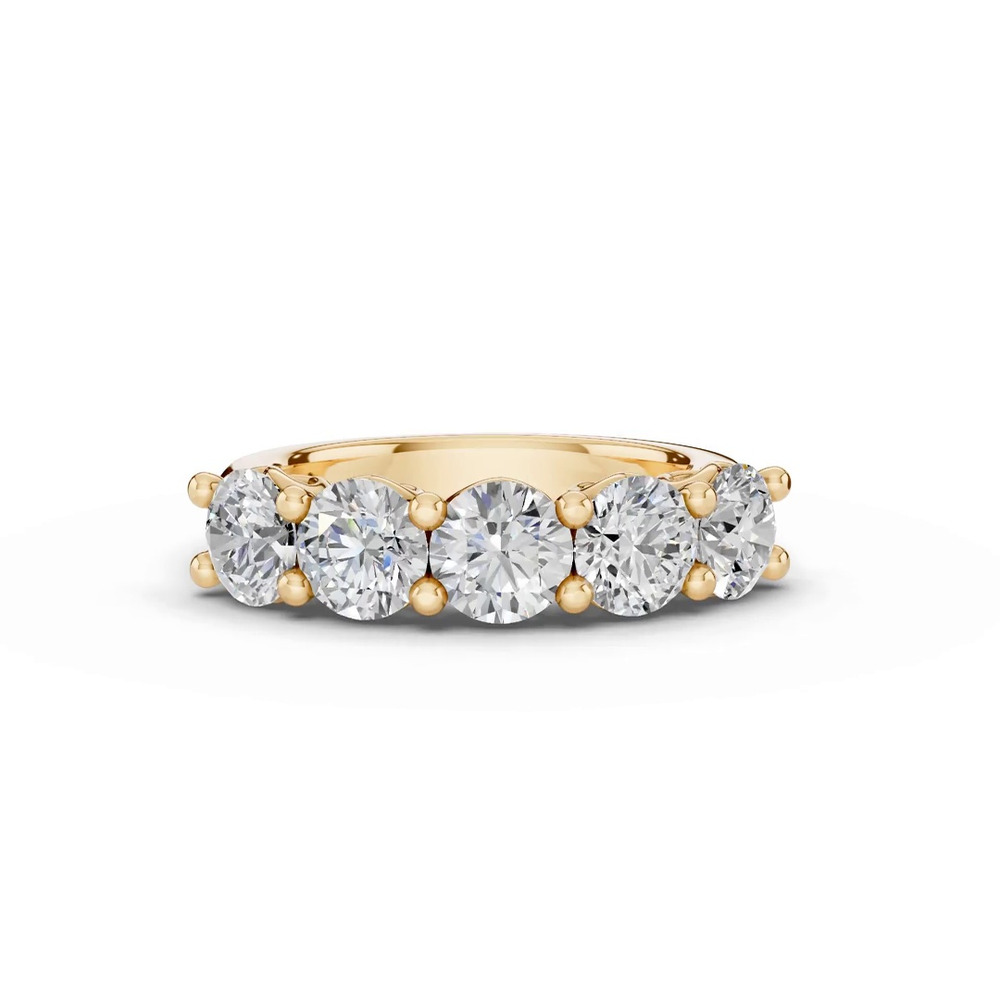 360 degree view of Sculpted Heart 5-Stone Lab Diamond Band (3.00 ct. tw.)