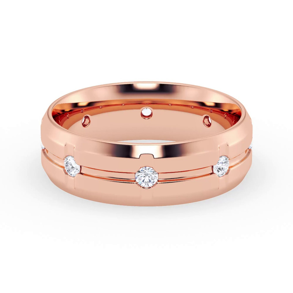 360 degree view of Grooved Diamond Eternity Band (7mm)