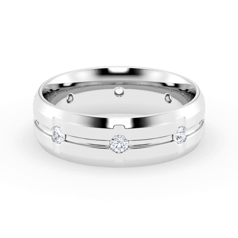 360 degree view of Grooved Diamond Eternity Band (7mm)