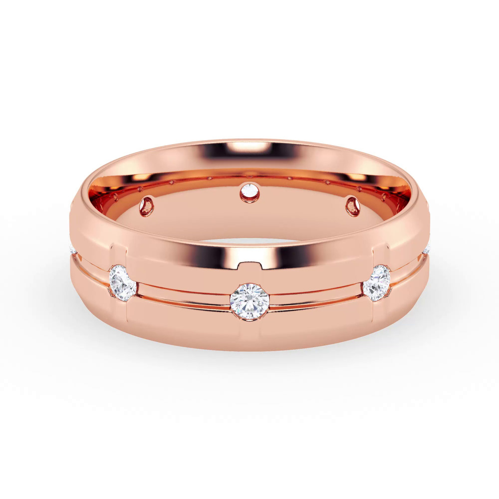360 degree view of Grooved Diamond Eternity Band (7mm)