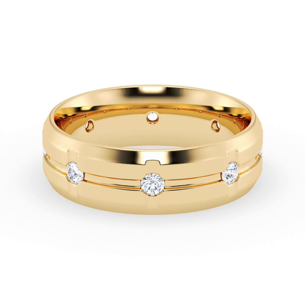 360 degree view of Grooved Diamond Eternity Band (7mm)