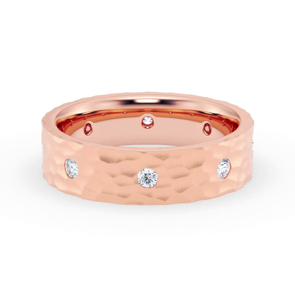 360 degree view of Hammered Diamond Eternity Band (6mm)