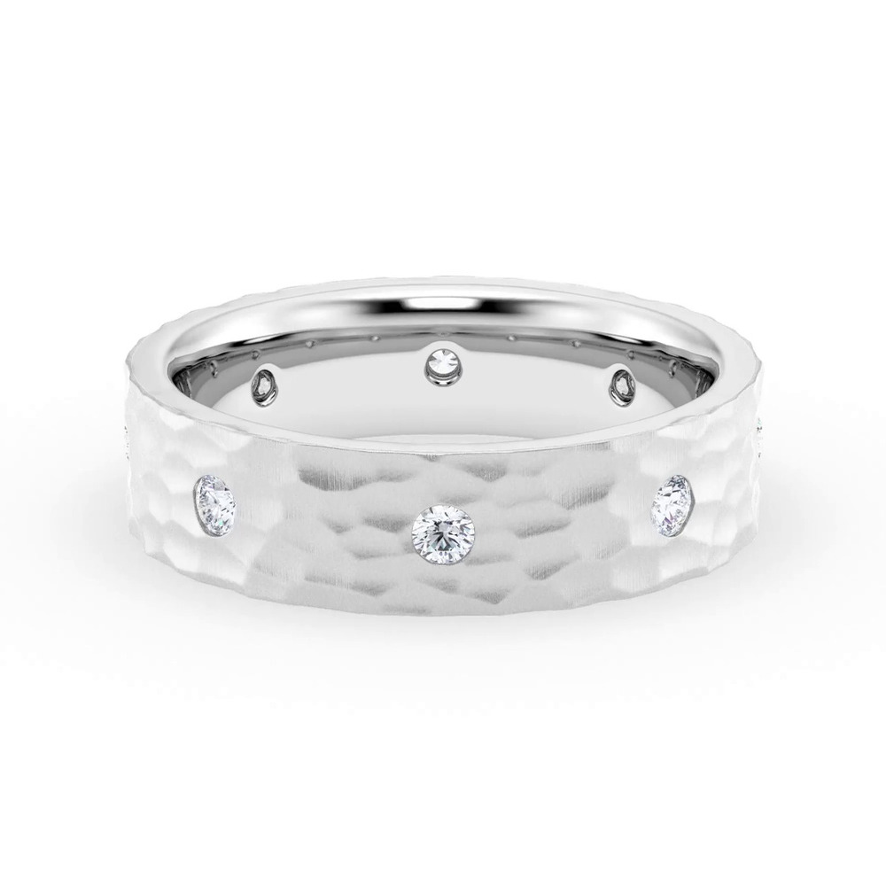 360 degree view of Hammered Diamond Eternity Band (6mm)