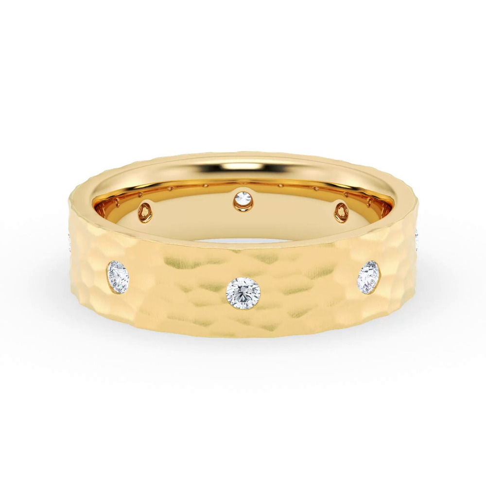 360 degree view of Hammered Diamond Eternity Band (6mm)