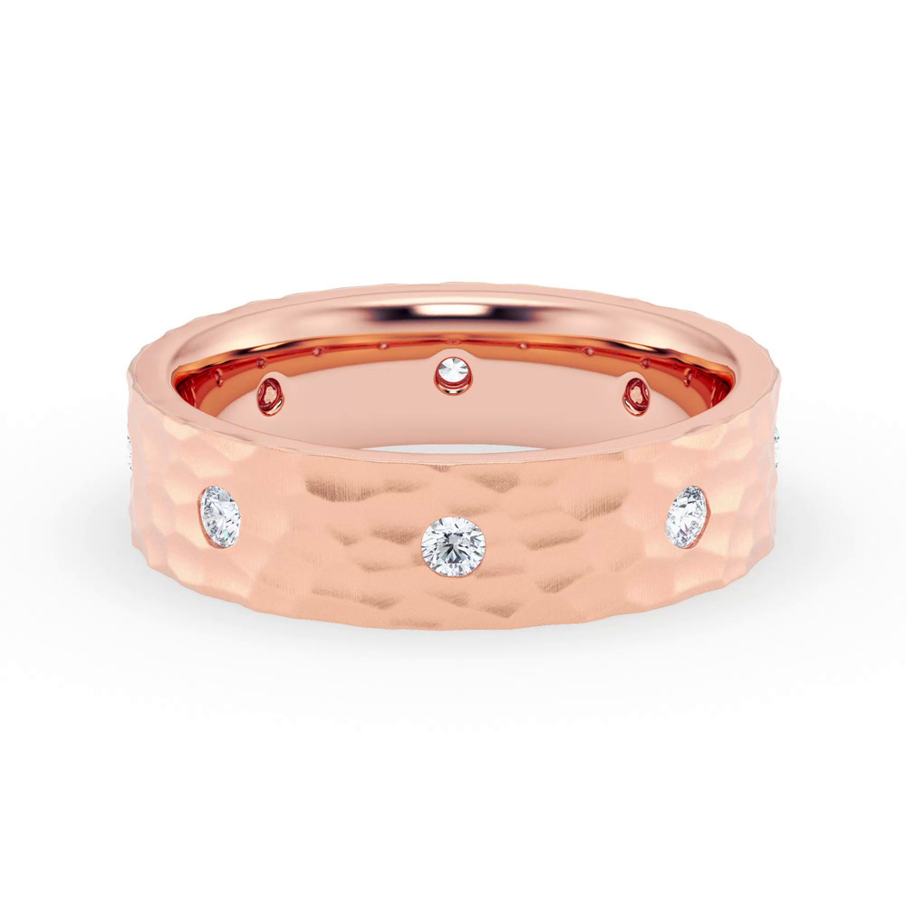 360 degree view of Hammered Diamond Eternity Band (6mm)