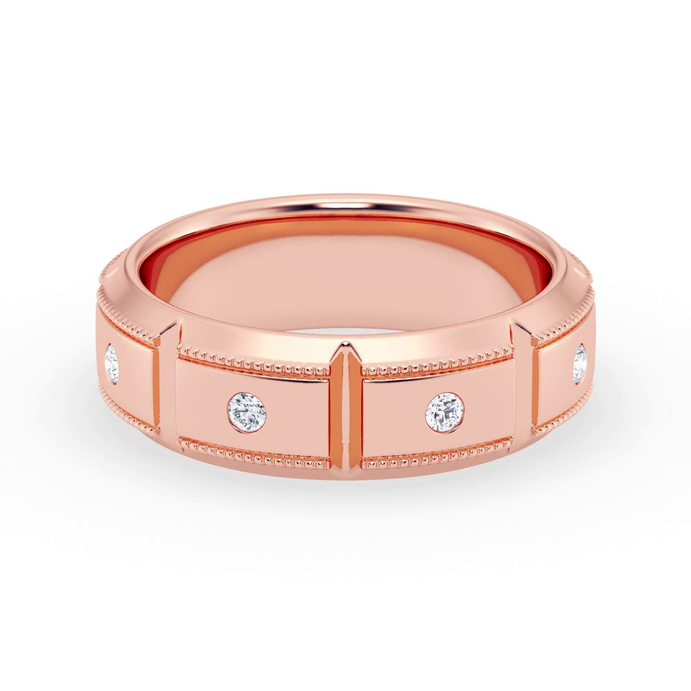 360 degree view of Milgrain Brick Diamond Eternity Band (6.8mm)