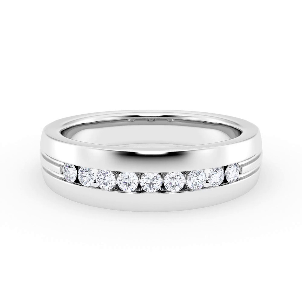 360 degree view of Channel-Set Grooved Diamond Band (6.4mm)