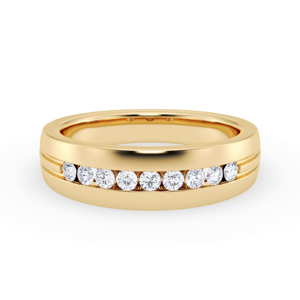 360 degree view of Channel-Set Grooved Diamond Band (6.4mm)