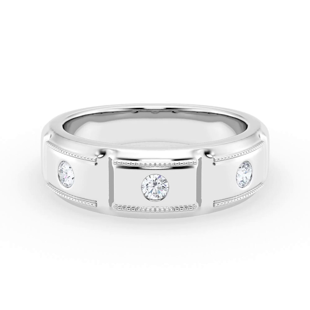 360 degree view of Milgrain Brick Diamond Band (7.00mm)